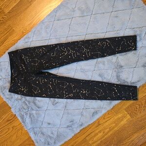 Joy Lab Black/Gold Star Print Leggings, Women's Size Small, Great Condition